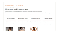 Desktop Screenshot of lingerie-ouverte.net